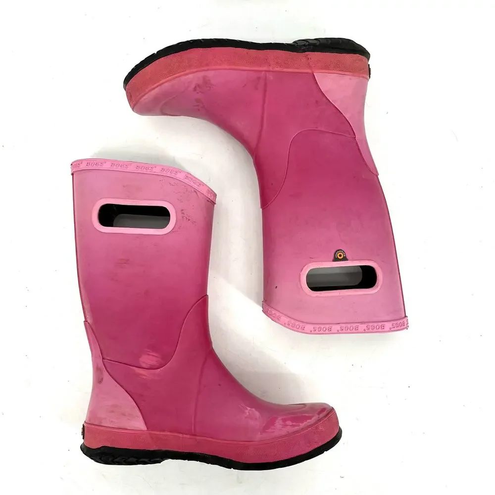 Bogs Youth 4 Tall Pink‎ Pull on Waterproof Rain Winter Boots